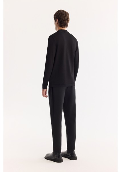 Erkek Siyah Yarım Balıkçi Yaka Basic Düz Rayon Kazak B005151 fırsatları