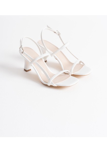 Monya Kadın Beyaz Topuklu Sandalet fiyatları