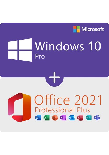 Windows 10 Pro + Office 2021 Pro Plus Key Orijinal Ömür Boyu Lisans, Kolay Kurulum Etkinleştirme