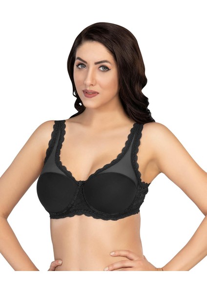 Siyah Mı Emay 172 B Pedli Dantelli Balenli Minimazer Sütyen