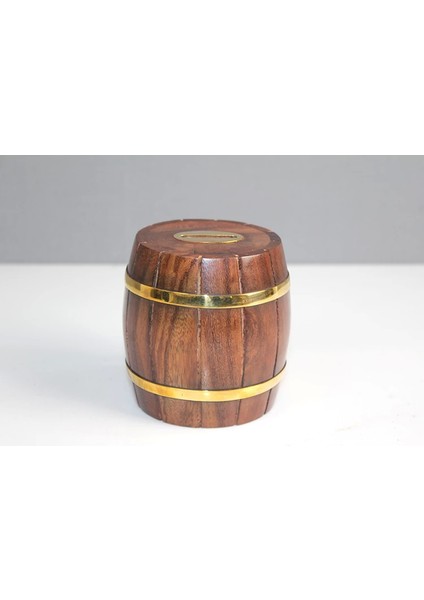 Pirinç Detaylı Fıçı Kumbara Model 1 (7272)