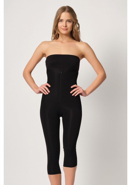 Siyah Mı Emay 2868 Fermuarlı Kapri Tayt Lazer Korse