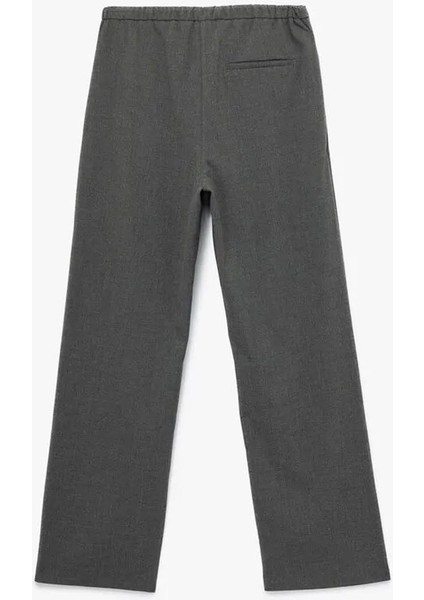 Beli Bağcıklı Cepli Uzun Gri Kadın Pantolon 6WAK40029PW fiyatları
