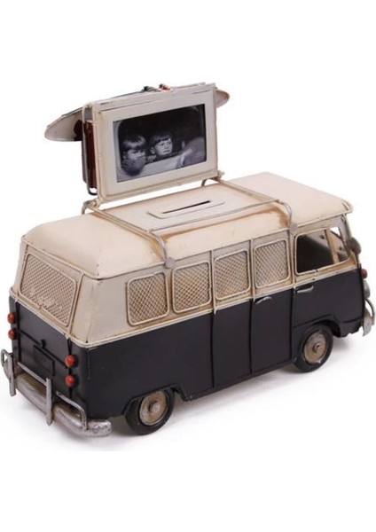 Dekoratif Metal Minibüs Çerçeveli ve Kumbaralı Hediyelik (3394S) (7272) modelleri