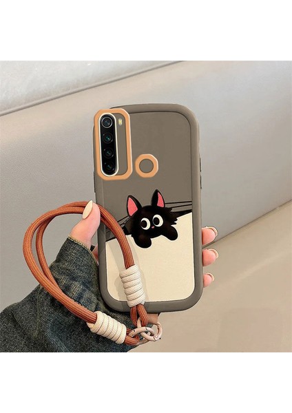Xiaomi Redmi Note 8 Uyumlu Kılıf Zebana El Bilekli Cat And Puppy Silikon Kılıf Açık Kahverengi