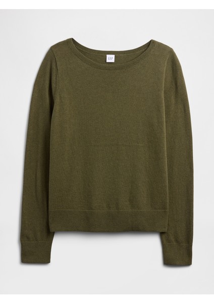 Kadın Yeşil Relaxed Knit Sweatshirt fiyatları