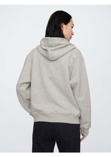 Kadın Gri Gap Logo Fleece Fermuarlı Sweatshirt indirimleri