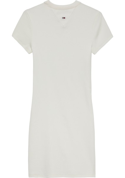 Tommy Hılfıger Tjw Scrıpt Mını Rıb Dress Ext Elbise modelleri