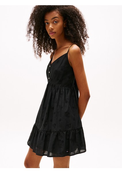 Tommy Hılfıger Tjw Broderıe Anglaıse Dress Elbise modelleri