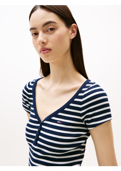 Tommy Hılfıger Tjw Slım Henley Waffle Ss T-Shirt modelleri