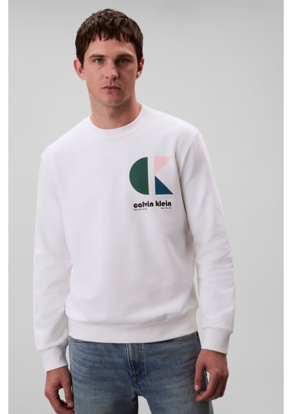 Calvın Kleın Ls Eu 350TERRY Ck Bauhaus Logo C Sweatshirt
