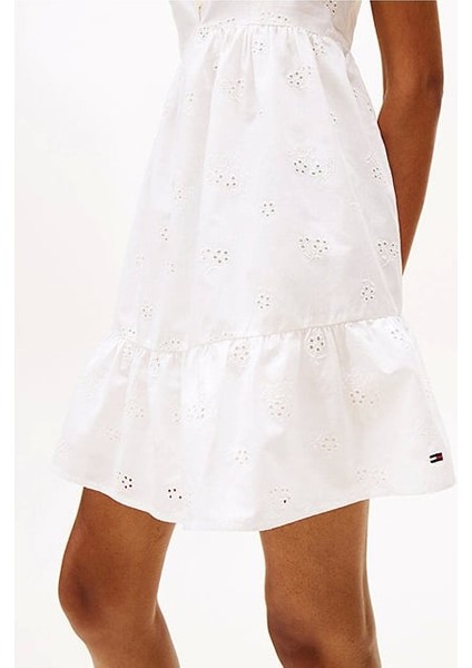 Tommy Hılfıger Tjw Broderıe Anglaıse Dress Elbise modelleri