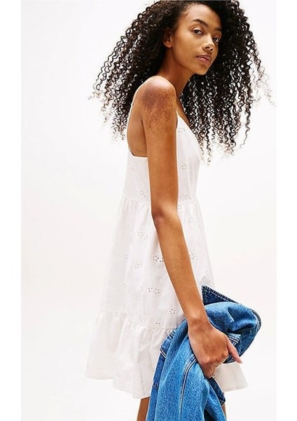 Tommy Hılfıger Tjw Broderıe Anglaıse Dress Elbise fırsatları