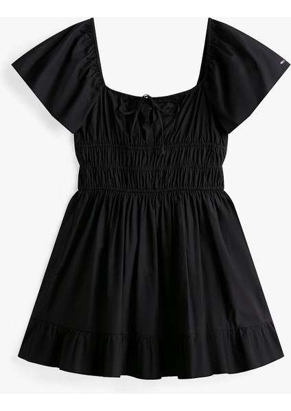 Tommy Hılfıger Tjw Rouche Mını Poplın Dress Ext Elbise indirimleri