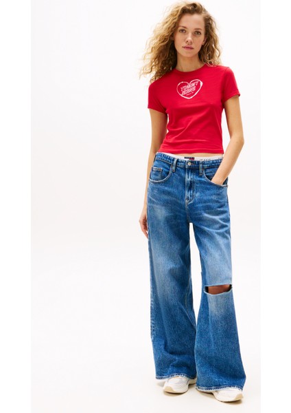 Tommy Hılfıger Tjw Slım Sh Heart Tee T-Shirt