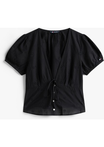 Tommy Hılfıger Tjw Tıe Front Broderıe Blouse Gömlek indirimleri