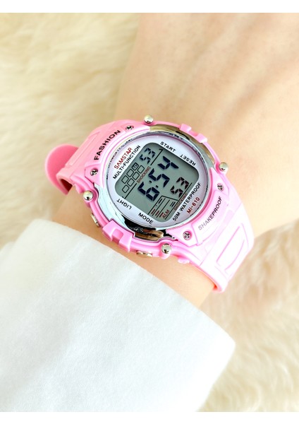 Alarmlı-Işıklı-Kronometreli-5 Atm Su Geçirmez-Hediyelik Çocuk Kol Saati