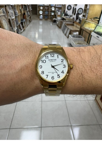 Smstar5 Sarı Metal Erkek Kol Saati