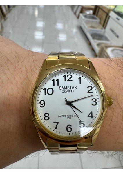 Smstar5 Sarı Metal Erkek Kol Saati modelleri