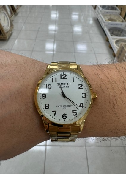 SMSTAR10 Sarı Metal Erkek Kol Saati modelleri