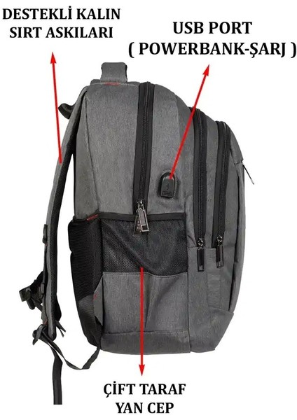 Dada Darbe Emici USB Aparatlı Su Geçirmez Kumaş Günlük Okul Sırt Çantası modelleri