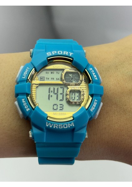 Alarmlı-Işıklı-Kronometreli-5 Atm Su Geçirmez-Hediyelik Çocuk Kol Saati