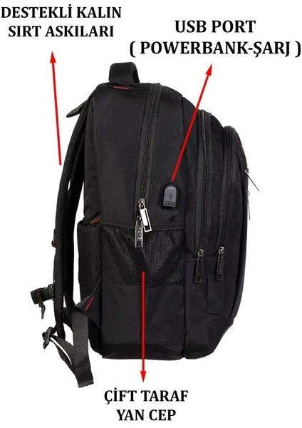 Dada Darbe Emici USB Aparatlı Su Geçirmez Kumaş Günlük Okul Sırt Çantası modelleri