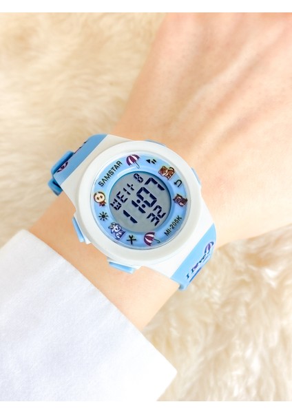 Alarmlı-Işıklı-Kronometreli-5 Atm Su Geçirmez-Hediyelik Çocuk Kol Saati