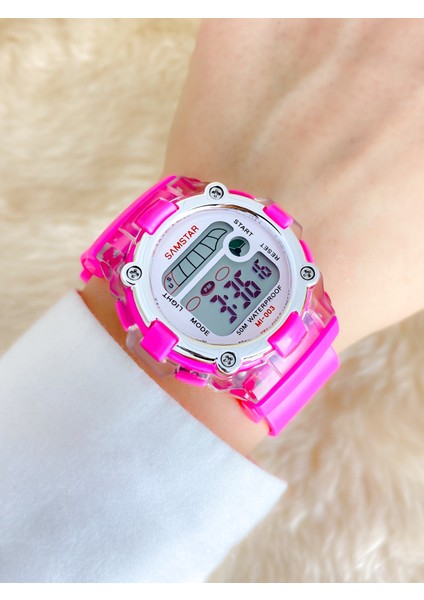 Alarmlı-Işıklı-Kronometreli-5 Atm Su Geçirmez-Hediyelik Çocuk Kol Saati
