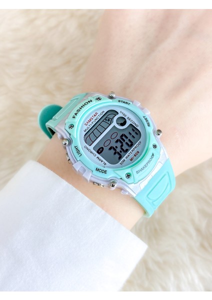Alarmlı-Işıklı-Kronometreli-5 Atm Su Geçirmez-Hediyelik Çocuk Kol Saati