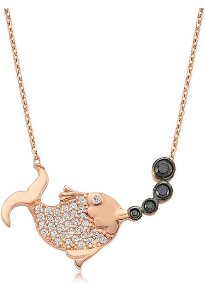 925 Ayar Gümüş Balık Kadın Kolye PT2610161 (7272)