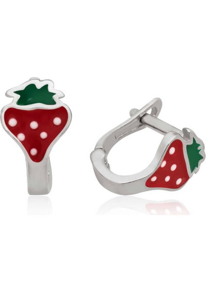 ​925 Ayar Gümüş Çilek Çocuk Küpesi T3906 (7272)