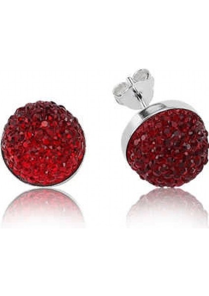 925 Ayar Gümüş Kırmızı Çivili Küpe EA1650001 (7272)