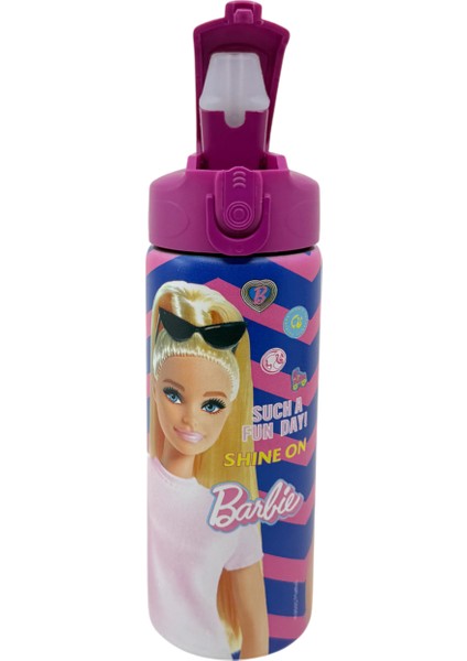 Çok Renkli Çocuk Matarası 3451-BARBIE Çelik Matara modelleri