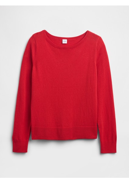 Kadın Kırmızı Relaxed Knit Sweatshirt fiyatları