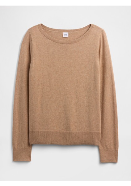 Kadın Açık Kahverengi Relaxed Knit Sweatshirt fiyatları