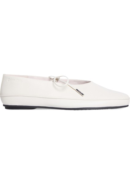 Deri Beyaz Kadın Babet HW0HW02656