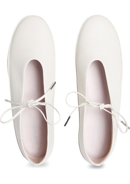 Deri Beyaz Kadın Babet HW0HW02656 fırsatları