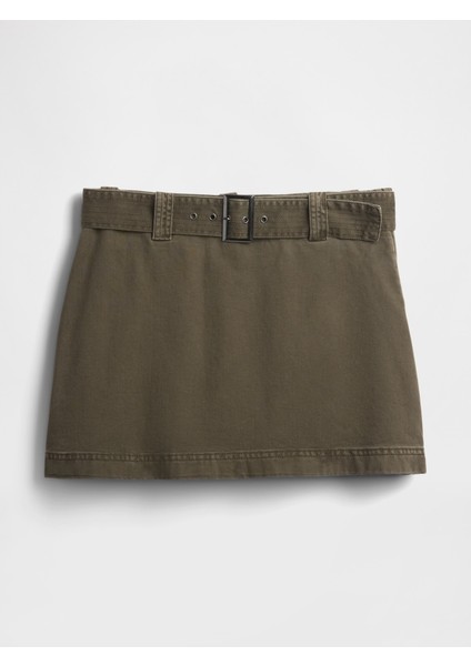 Kadın Yeşil Beltli Mini Etek fiyatları