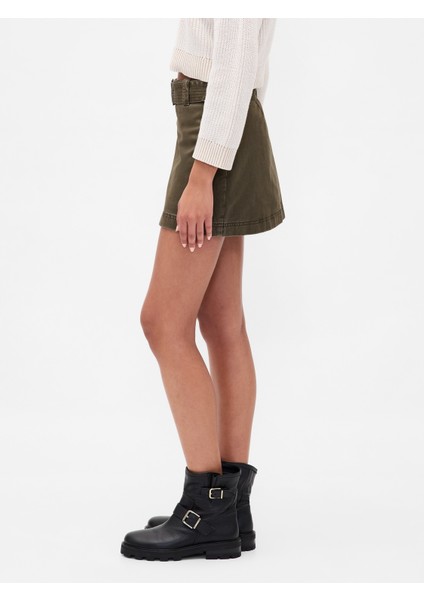 Kadın Yeşil Beltli Mini Etek fırsatları