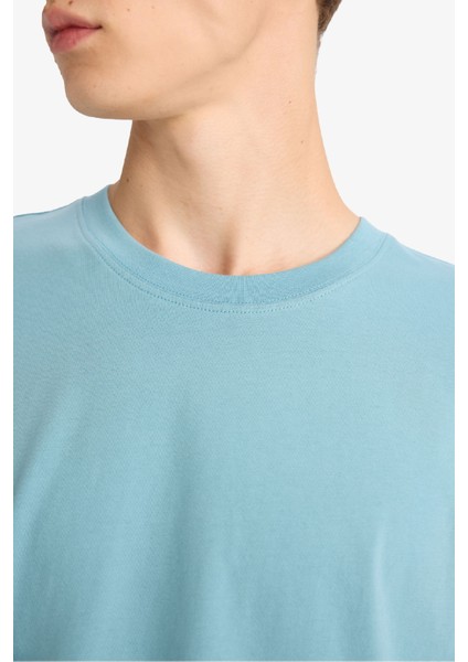 Boxy Fit Bisiklet Yaka Baskılı Kısa Kollu Tişört F5502AX25HS indirimleri