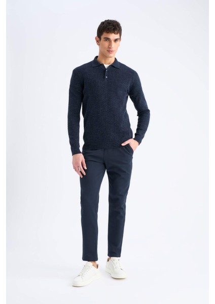 Standart Fit Polo Yaka Triko Kazak E6366AX24WN fiyatları