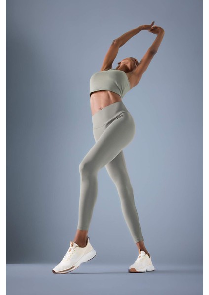 Fit Toparlayıcı Yüksek Bel Esnek Kumaş Basic Sporcu Tayt B4147AX25AU