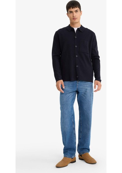 Standart Fit Polo Yaka Düğmeli Ön Cep Detaylı Triko Hırka F3720AX25WN fiyatları