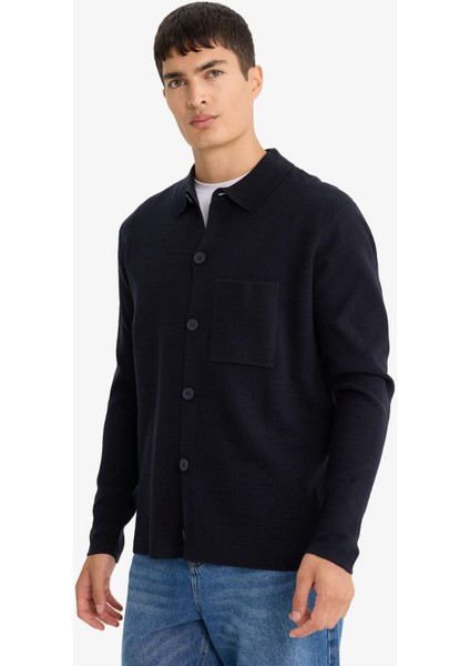 Standart Fit Polo Yaka Düğmeli Ön Cep Detaylı Triko Hırka F3720AX25WN modelleri