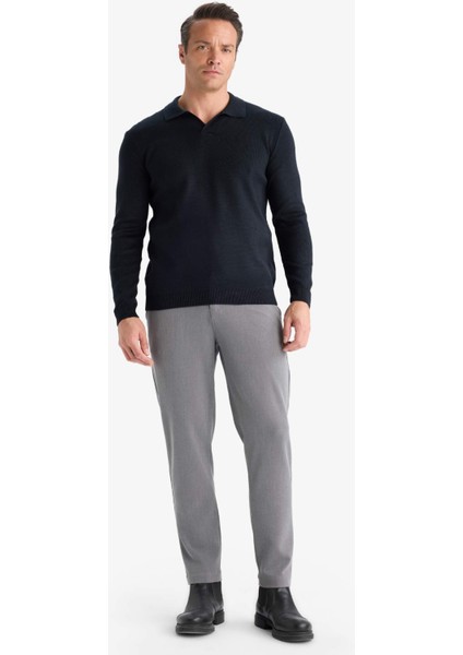 Standart Fit Polo Yaka Triko Kazak D4046AX25WN fiyatları