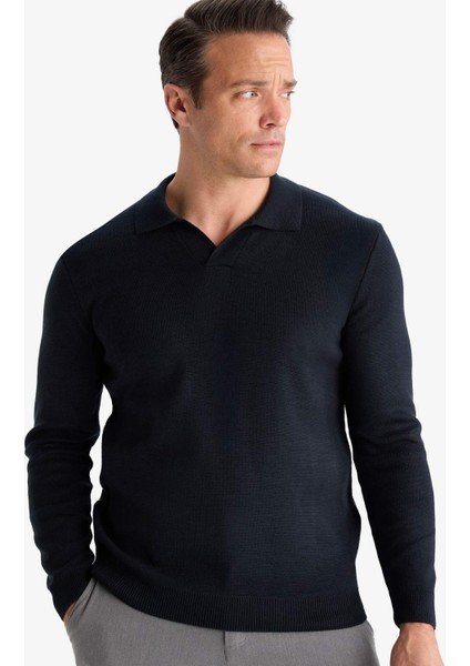 Standart Fit Polo Yaka Triko Kazak D4046AX25WN fırsatları