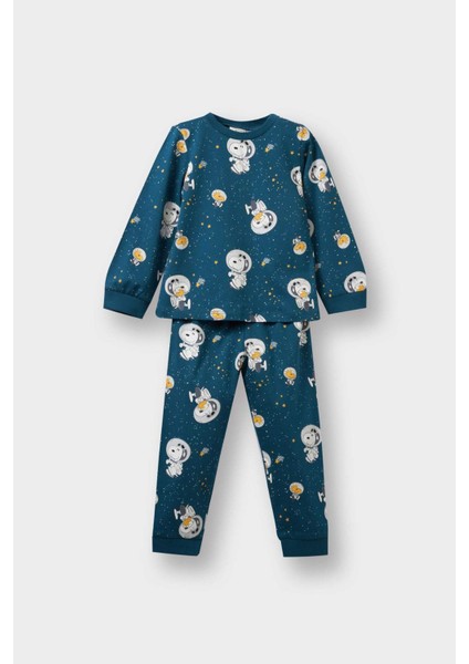 Erkek Bebek Snoopy Pijama Takımı Uzun Kollu Penye Üst Uzun Alt F3580A525AU