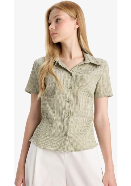 Coool Fitted Dokulu Kısa Kollu Gömlek F4849AX25AU fırsatları