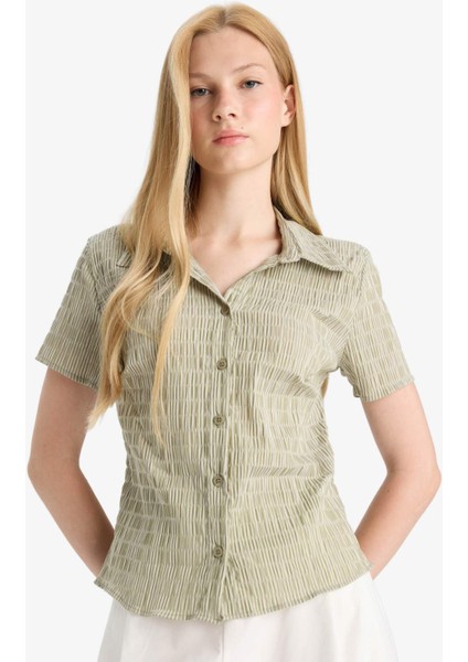 Coool Fitted Dokulu Kısa Kollu Gömlek F4849AX25AU indirimleri